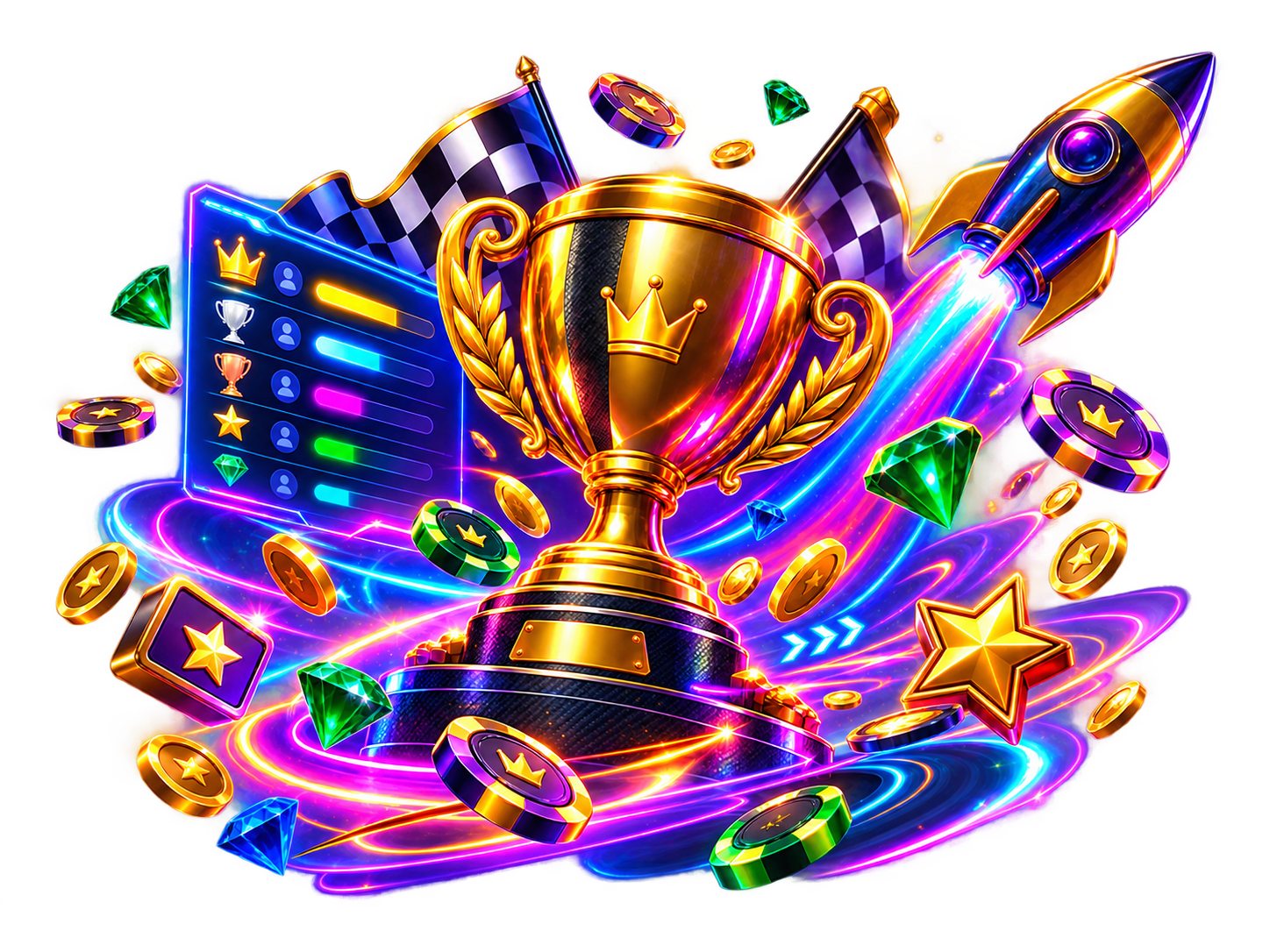 Slot Races trophy, leaderboard and race elements